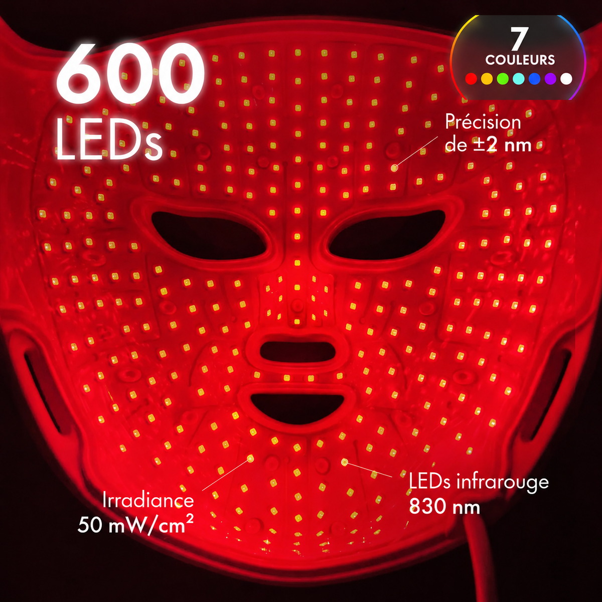 Masque LED 7 Couleurs – SkinGlow™