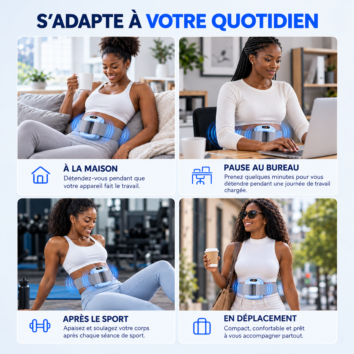 VIBRATUM™ - Anneau abdominal vibrant pour une routine silhouette à domicile.