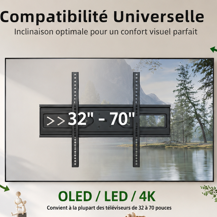 Support Mural TV Orientable 32-70pouces