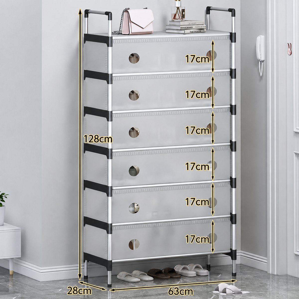 Meuble de Rangement à 6 Niveaux pour Chaussures