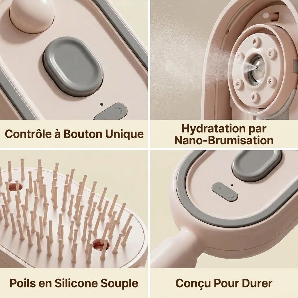 Velora Hair™ – Brosse Démêlante & Massage du Cuir Chevelu