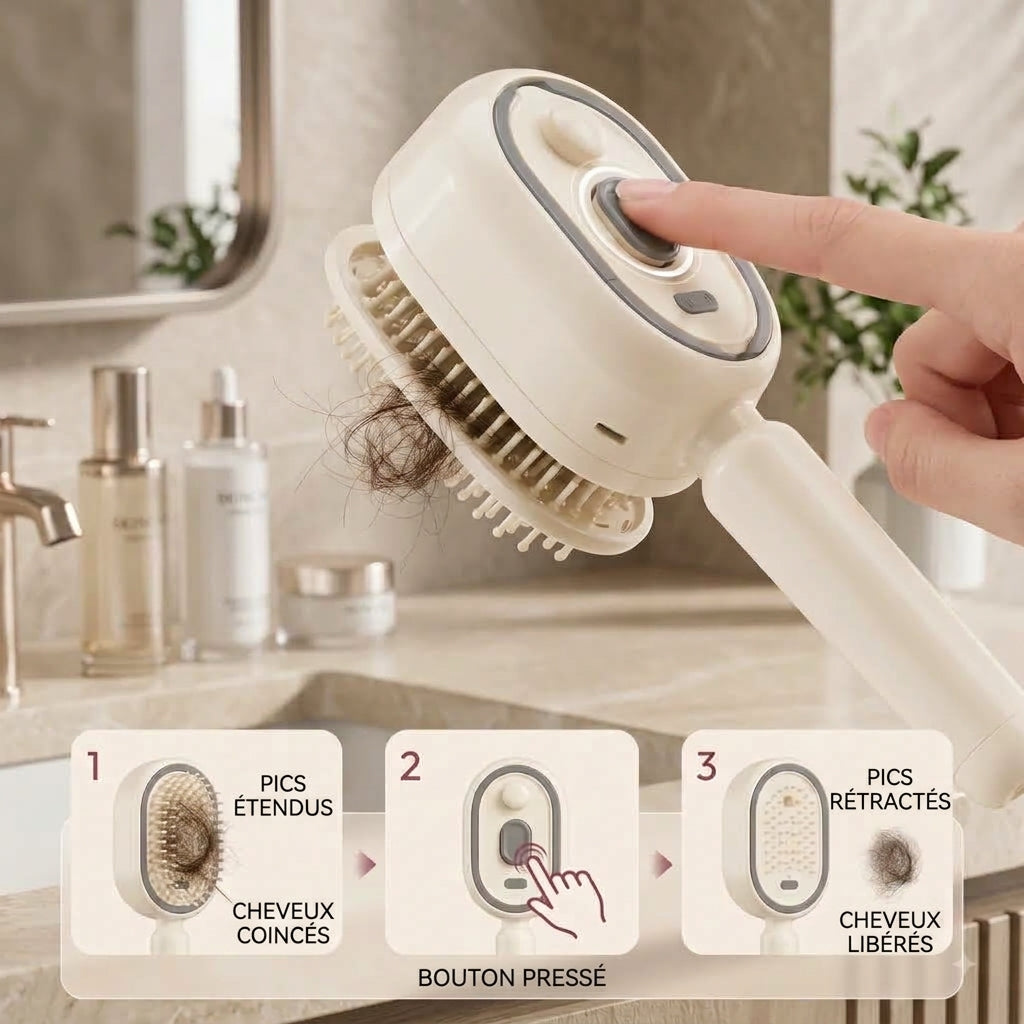 Velora Hair™ – Brosse Démêlante & Massage du Cuir Chevelu