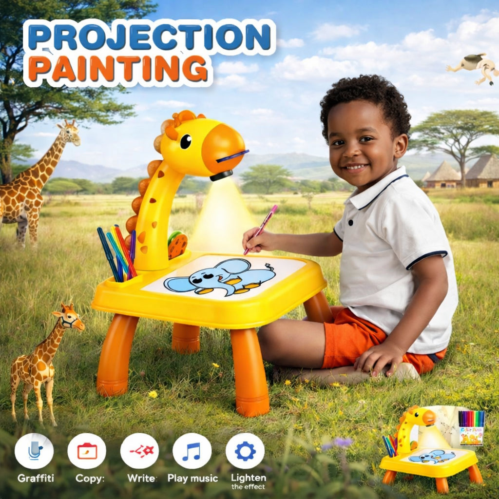 Table de Projection Peinture Girafe avec Musique